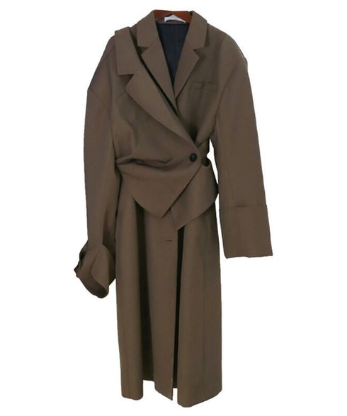Asymmetric Belted Coat